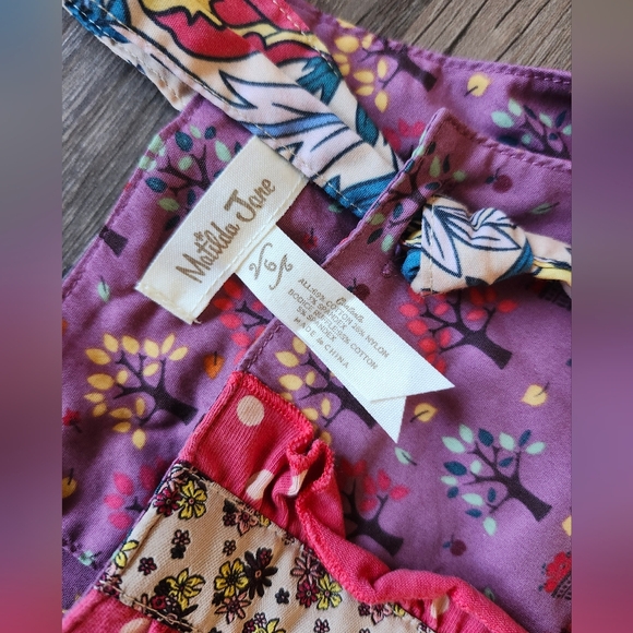 NWOT Matilda Jane Kira Knot Mixed Print Apron Dress - Picture 4 of 4